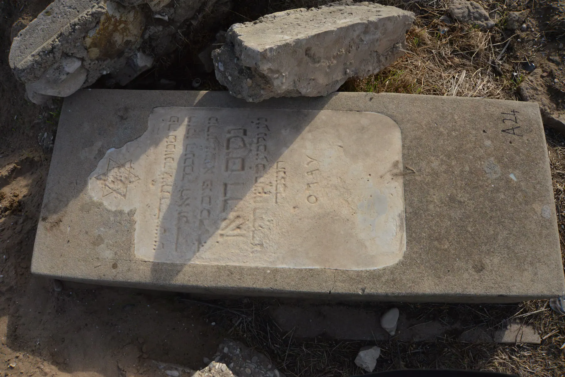 Tomb A24 for Nessim DAHAN, photograph 3 at the Jewish Cemetery of Saida