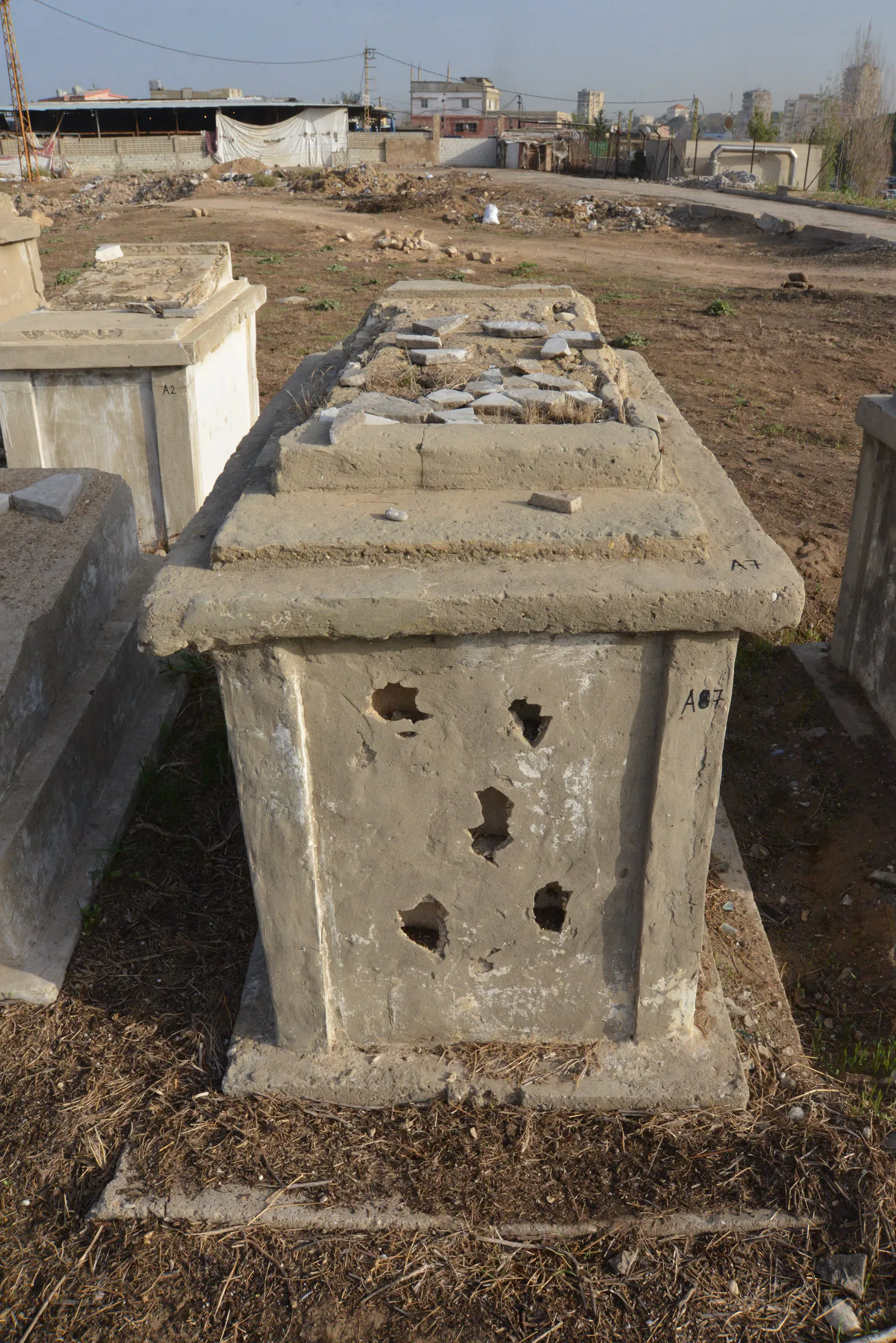 Tomb A7 for Moussa LEVY, photograph 3 at the Jewish Cemetery of Saida