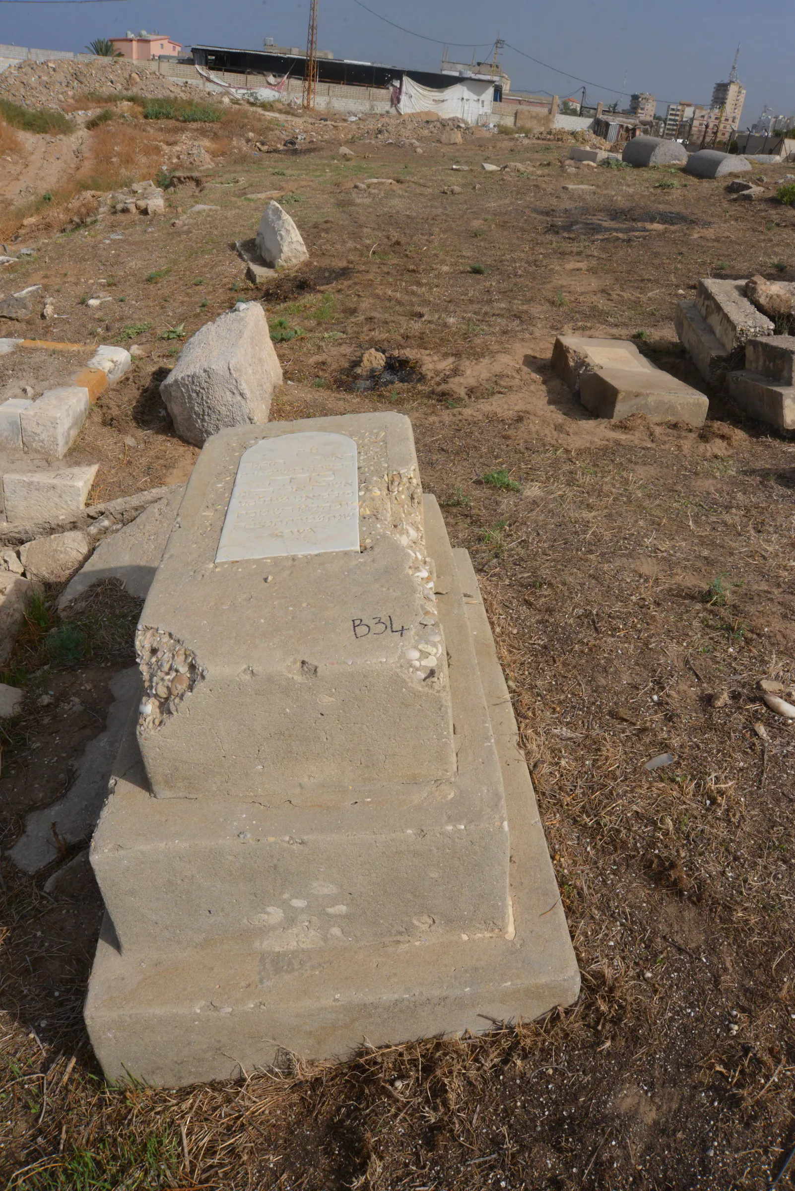 Tomb B34 for Beida BALACIANO, photograph 3 at the Jewish Cemetery of Saida