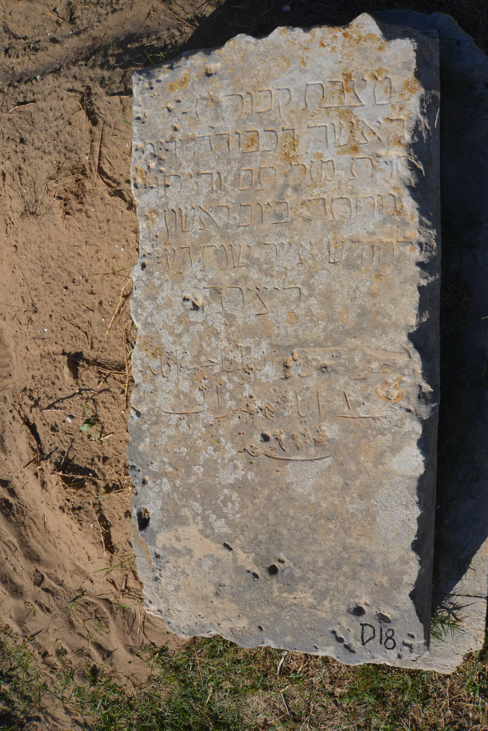 Tomb D18 for Mazal TAM, photograph 2 at the Jewish Cemetery of Saida