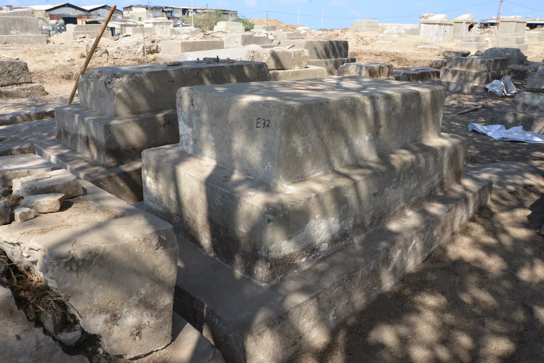 Tomb E32 for Beida DANA, photograph 3 at the Jewish Cemetery of Saida