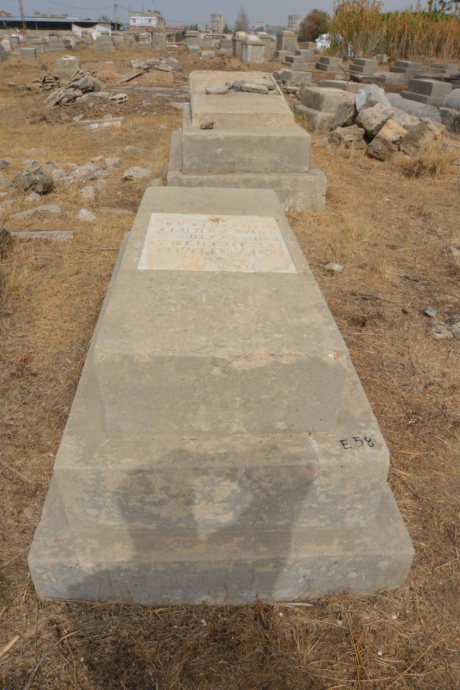 Tomb E58 for David BALACIANO, photograph 4 at the Jewish Cemetery of Saida