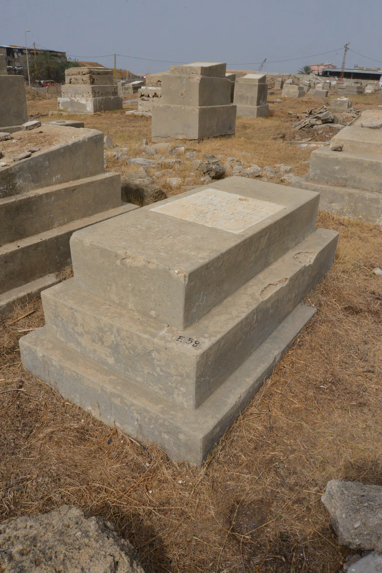 Tomb E58 for David BALACIANO, photograph 5 at the Jewish Cemetery of Saida